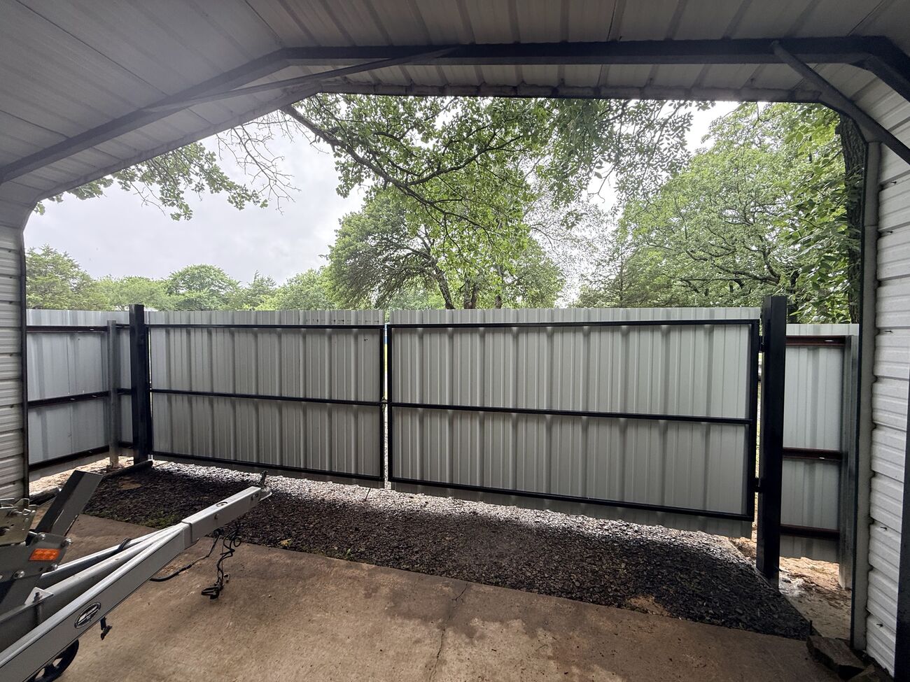 Metal frame driveway gate by SWY Fencing